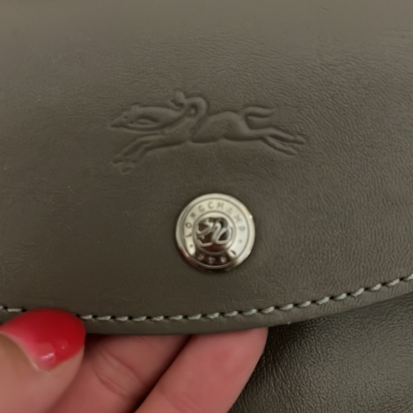 ⭐️Longchamp Crossbody Tote All Leather Le Pliage Cuir Classic Gray with Strap - Picture 2 of 8